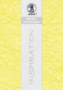 Ursus METALLIC CRINKLE PAPER 160G.23x33CM,5BL.CITRO.GELB