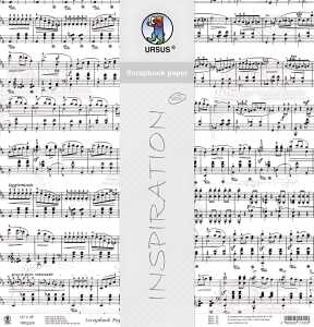 Ursus SCRAPB.PAPER TRANSP.12"x12",5BL.NOTEN WEI/SCH