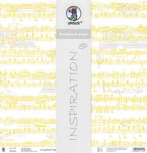 Ursus SCRAPB.PAPER TRANSP.12"x12",5BL.NOTEN WEI/GOL