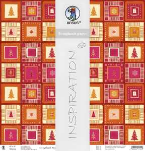 Ursus SCRAPB.PAPER WINTERZ.ORANGE/ROT 12"x12",5BL. 4008525097549