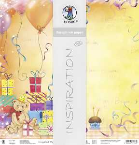 Ursus PREM.GLITTER SCRAPB.PAPER 12"x12",5BL.MOT.01