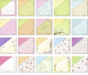 Ursus SCRAPB.PAPER "FRÜHL/BLÜT" 12"x12",20BL.20M.S.