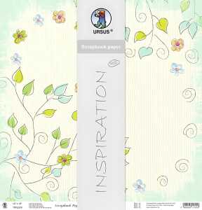 Ursus SCRAPB.PAPER 190G.12"x12",5BL.BLÜTENZ.MO.08