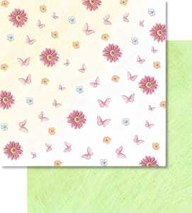 Ursus SCRAPB.PAPER 190G.12"x12",5BL.BLÜTENZ.MO.10