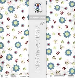 Ursus SCRAPB.PAPER 190G.12"x12",5BL.RETRO,MOT.31