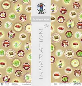 Ursus SCRAPB.PAPER 190G.12"x12",5BL.GLÜCKSP.MOT.98