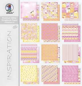 Ursus PREM.GLIT.SCRAPB.PAPER BLOCK 12"x12",VERS.6