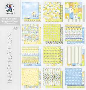 Ursus PREM.GLIT.SCRAPB.PAPER BLOCK 12"x12",VERS.7