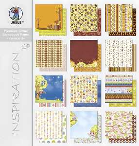 Ursus PREM.GLIT.SCRAPB.PAPER BLOCK 12"x12",VERS.8