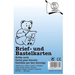 Ursus BRIEFKARTEN DIN A6,EINFACH,100ST.WEISS