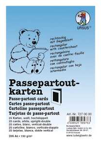 Ursus PASSEPARTOUTKARTEN DIN A6 RECHT.25ST.WEISS