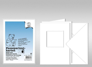 Ursus PASSEPARTOUTK./UMSCHL.DIN A6,QUADR.10P.WEISS