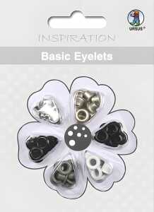 Ursus BASIC EYELETS ROUND 3MM,60ST.SCHWARZ