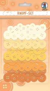 Ursus KNOPF-SET 80 KST-KNÖPFE, 5 FA., 4 GR. SORT.GELB