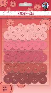 Ursus KNOPF-SET 80 KST-KNÖPFE, 5 FA., 4 GR. SORT.ROT