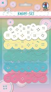 Ursus KNOPF-SET 80 KST-KNÖPFE, 5 FA., 4 GR. SORT.PASTELL