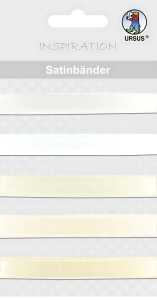 Ursus SATIN-BÄNDER 90CM,5BÄNDER WEISS SORTIERT