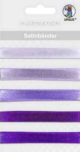 Ursus SATIN-BÄNDER 90CM,5BÄNDER LILA SORTIERT