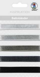 Ursus SATIN-BÄNDER 90CM,5BÄNDER GRAU SORTIERT