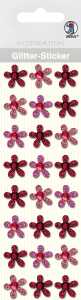 Ursus GLITTER STICKER "BLÜTEN",24ST.ROT