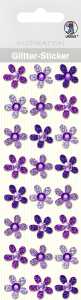 Ursus GLITTER STICKER "BLÜTEN",24ST.VIOLETT