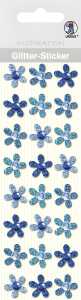 Ursus GLITTER STICKER "BLÜTEN",24ST.BLAU