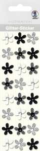 Ursus GLITTER STICKER "BLÜTEN",24ST.SCHWARZ