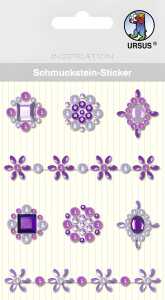 Ursus SCHMUCKST.STICKER "MEDAILLONS",8ST.VIOLETT