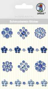 Ursus SCHMUCKST.STICKER "MEDAILLONS",8ST.BLAU