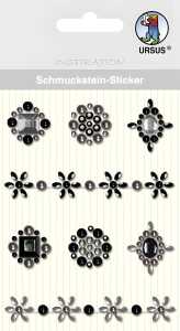 Ursus SCHMUCKST.STICKER "MEDAILLONS",8ST.SCHWARZ
