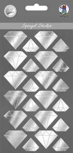 Ursus SPIEGEL-STICKER SILBER, DIAMANTEN, MOTIV 02