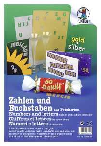 Ursus FOTOKTN.300G.BUCHSTABEN+ZAHLEN GOLD/SILBER MA