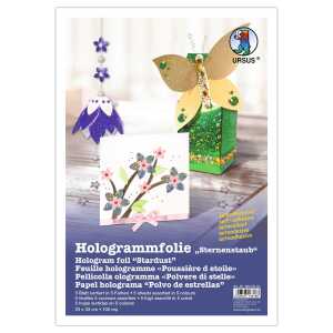 Ursus DBL: HOLOGRAMMFOLIE"STERNENSTAUB"100MY,23x33CM,SOR