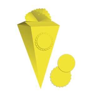 Ursus GESCHENKBOX"SPITZTÜTE"X,25CM HOCH,2ST.INTENSIVGELB