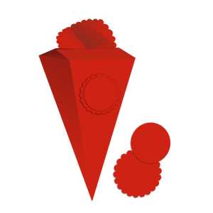 Ursus GESCHENKBOX"SPITZTÜTE"XL,25CM HOCH,2ST.RUBINROT