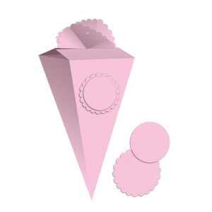 Ursus GESCHENKBOX"SPITZTÜTE"XL,25CM HOCH,2ST.ROSA