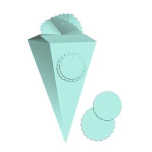 Ursus GESCHENKBOX"SPITZTÜTE"XL,25CM HOCH,2ST.TÜRKIS