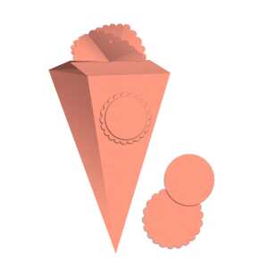 Ursus GESCHENKBOX"SPITZTÜTE"XL,25CM HOCH,2ST.KORALLE