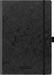 Brunnen Notizbuch Premium Kladde A4 liniert Gummizug sw