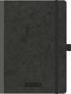 2026 Brunnen Notizbuch Premium Kladde A5 kariert Gummizug sw