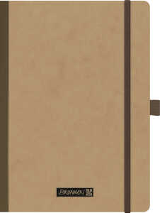 2026 Brunnen Notizbuch Premium Kladde A5 liniert Gummizug braun