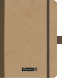 2026 Brunnen Notizbuch Premium Kladde A6 liniert Gummizug braun