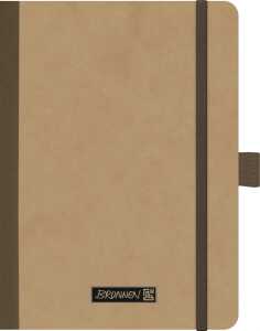 Brunnen Notizbuch Premium Kladde A6 liniert Gummizug braun