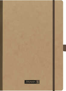 2026 Brunnen Notizbuch Premium Kladde A4 kariert Gummizug braun