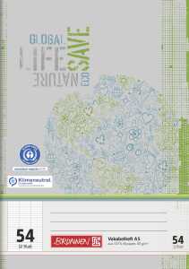 BRUNNEN Schulheft A5 liniert Lineatur 54 Vokabel 32 Bl Recyclingpapier