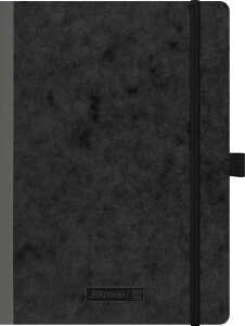 2026 Brunnen Notizbuch Premium Kladde A5 liniert Gummizug sw