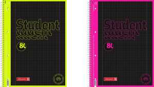 BRUNNEN Collegeblock A4 Lineatur 28 Black Neonfarben
