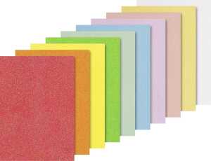 HEYDA Glitterkarton-Sortiment Iris A4 Neon-/Pastellfarben irisierend