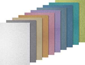 HEYDA 2118931004 Glitterkarton-Sortiment Light A4 Basisfarben hell