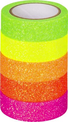 HEYDA 203584536 Deko Tapes Neon Regenbogen Papier neon glitter